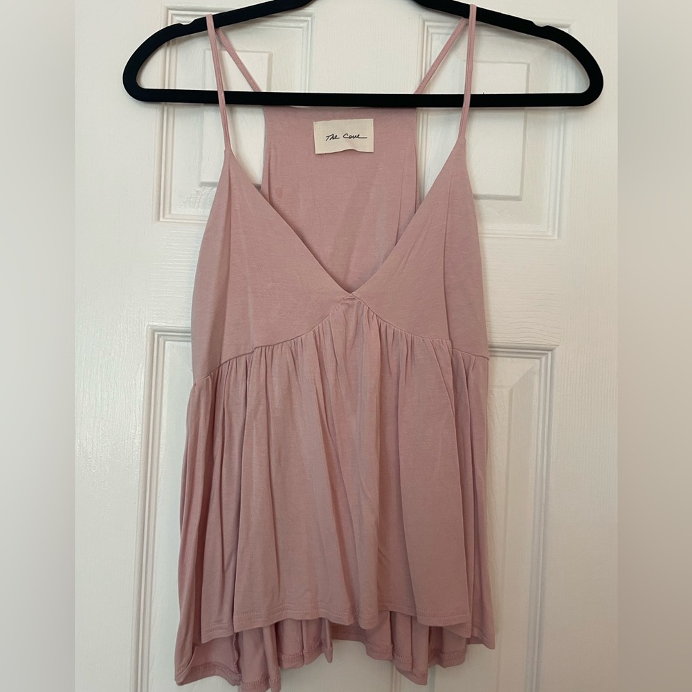 Pink Babydoll Flowy Strap Top